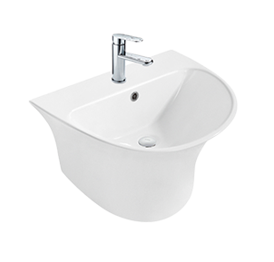 Modern Elegant Arc Shape Wall Hung Basin For Bathroom